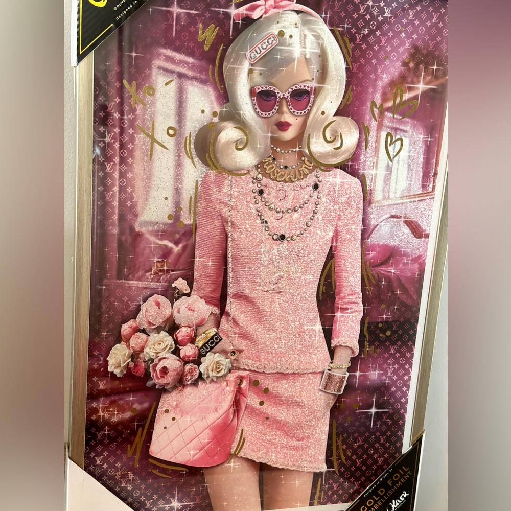 Pink Barbie Gucci, LV, Chanel Art by Oliver Gal - Picture 1 of 4
